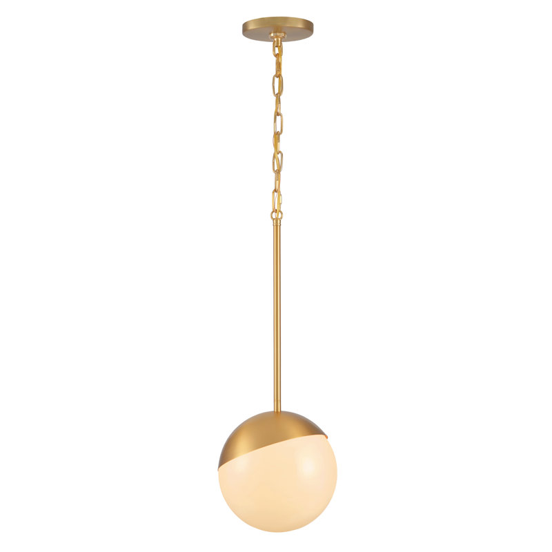 Luminaire suspendu sphère 1 lumière Milan, Or brossé