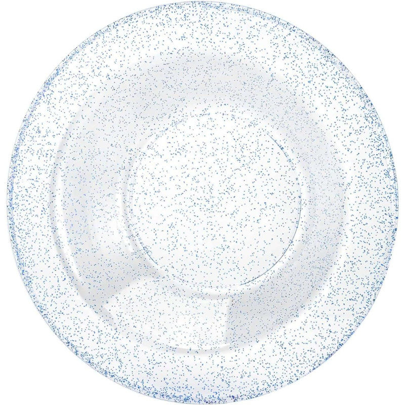 Bol rond en plastique bleu 5 oz avec paillettes Ecoqualité - Vaisselle élégante et jetable pour les fêtes, les desserts, les collations et la restauration - Mariages, anniversaires, événements - Conception durable et élégante (50)