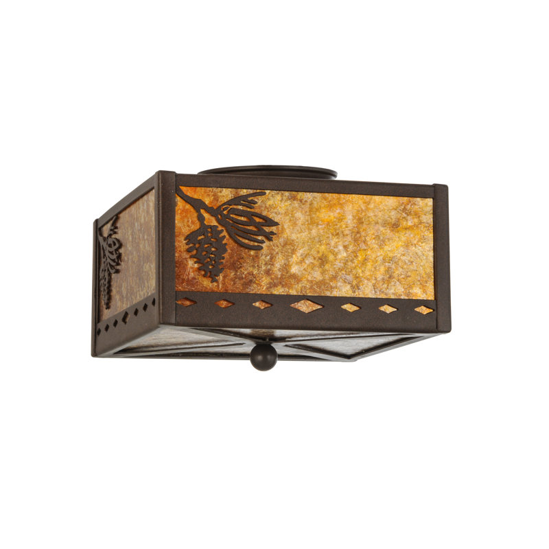 Plafonnier semi-encastré carré 14,5" à 2 lumières unique