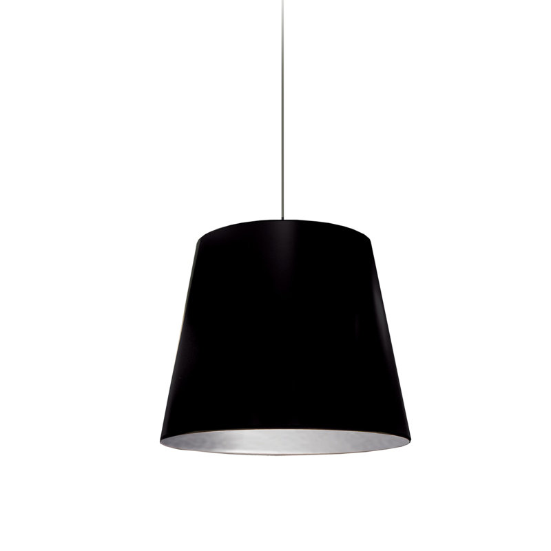 Luminaire suspendu cylindrique surdimensionné à 1 lumière, H 14 po x l 14 po x P 14 po, Noir / or