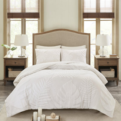 3 pièces de literie en chenille avec imprimé pour chambre à coucher côtière, housse de couette en coton double / grand A Cozy Home,