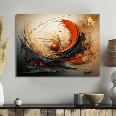 Wild Waves Retro Orange Core - Spiral Abstract, impression d'art mural