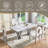 70"Faux Marble Dining Table,Rectangular Kitchen Table With Diamond-Shape Stainless Steel Legs For Kitchen, Living Room-257640911-257640910-247288513