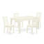 Ensemble de salle à manger 5 pièces comprenant une table de salle à manger rectangulaire et 4 chaises de cuisine, 36 po x 60 po, lin blanc-362779449-276269946-276269945