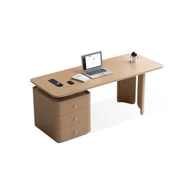 Bureau en chêne manufacturé rectangulaire avec 3 tiroirs