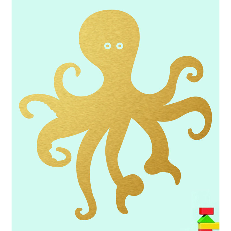Décalcomanie murale octopus, Or