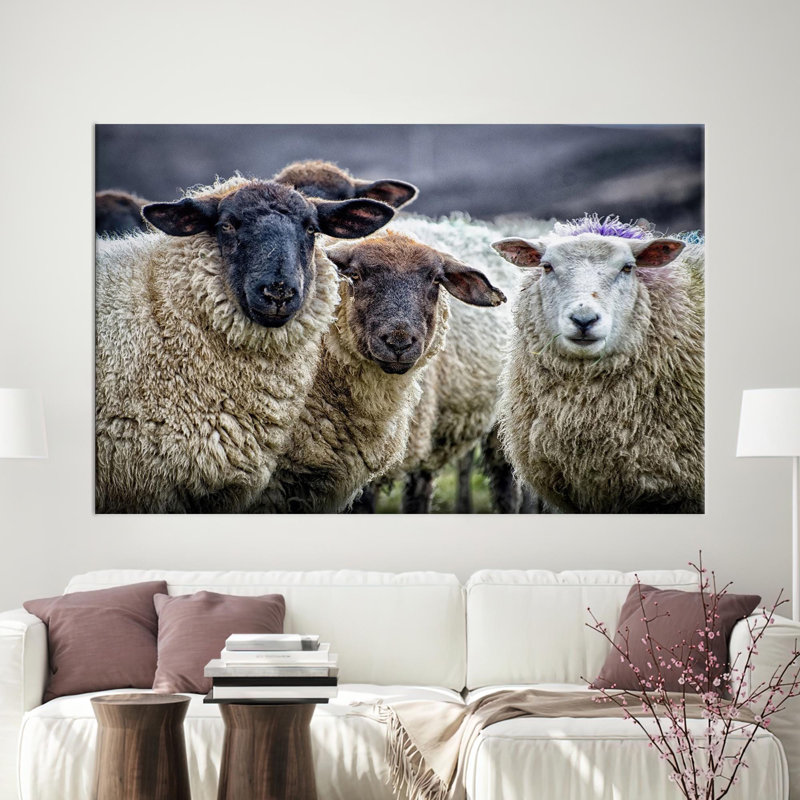 Sheep Wall Art on Canvas for Farmhouse Style Home Decor with Animal Theme Ideal as a Gift and Perfect for Enhancing Farm Wall Aesthetics Offering Framed Art Prints