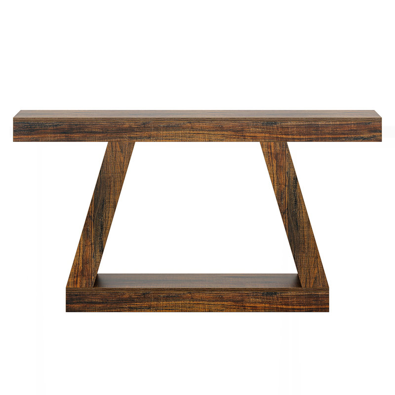 Console 55 po avec rangement Farmhouse, Marron foncé