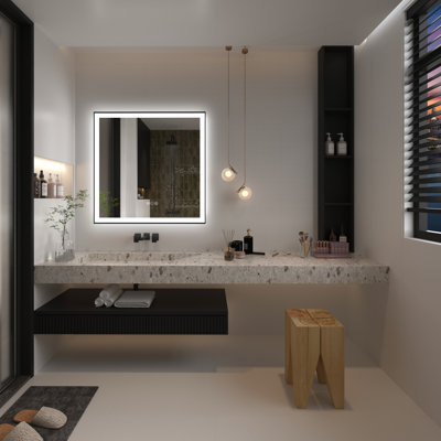 Dokes Black Framed  LED  Bathroom Vanity Mirror passed ETL
