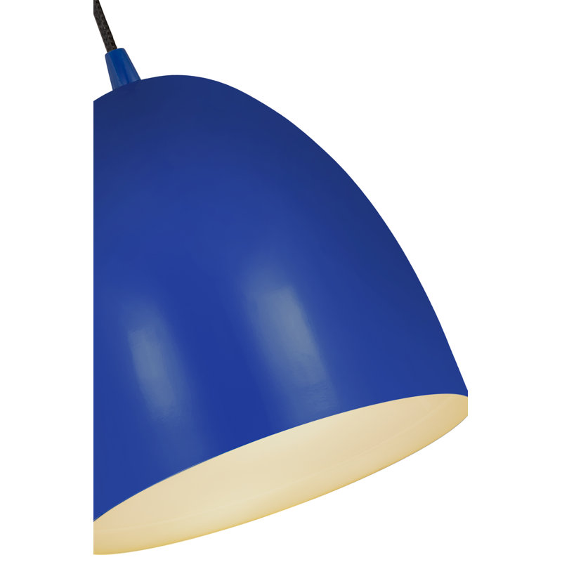 Luminaire suspendu 1 lumière Havertown Dome, Bleu, Bleu, H 21 po x l 19 po x P 19 po