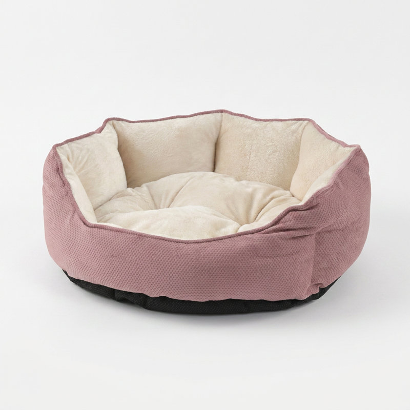 Pet Bed, 15.7" D x 19.7" W, Pink; Cream