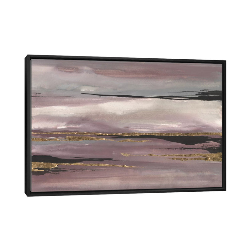 «Gilded Storm III», reproduction d'art sur toile, H 18 po x l 26 po x p 1,5 po, Toile avec cadre noir, Pas de tapis
