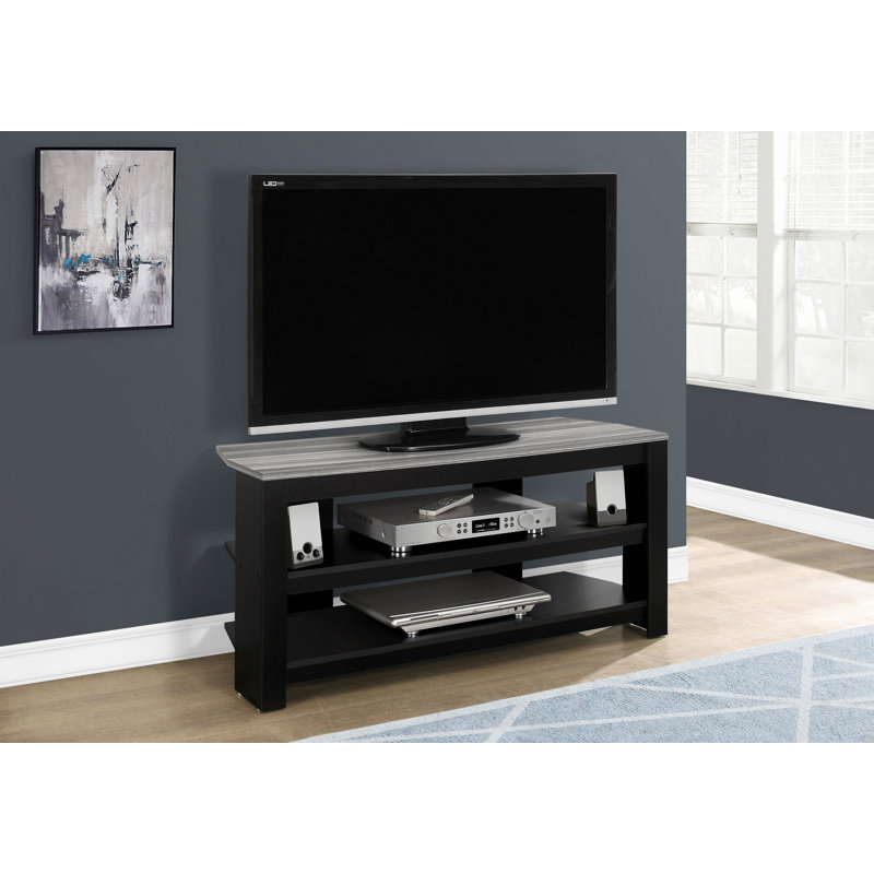 Meuble télé, console de 42 po, meuble multimédia, tablettes de rangement, salon, stratifié de chambre à coucher, contemporain