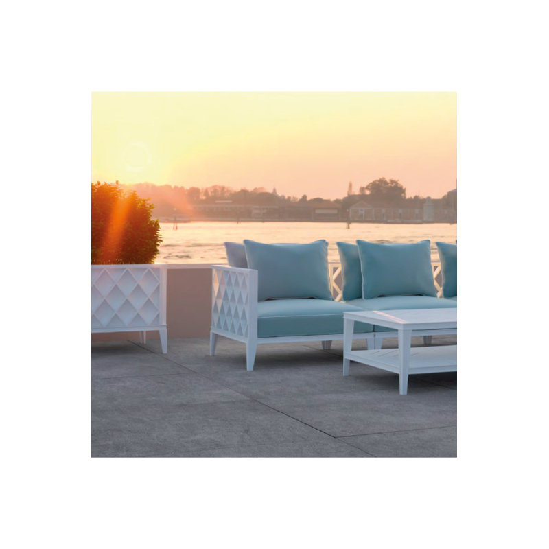 Ocean Club Metal Planter, White