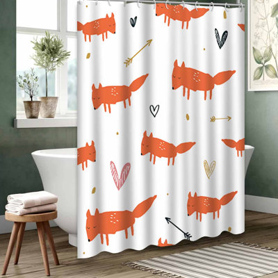 Rideau de douche crème imperméable, rideaux de douche pour la salle de bain avec 12 crochets