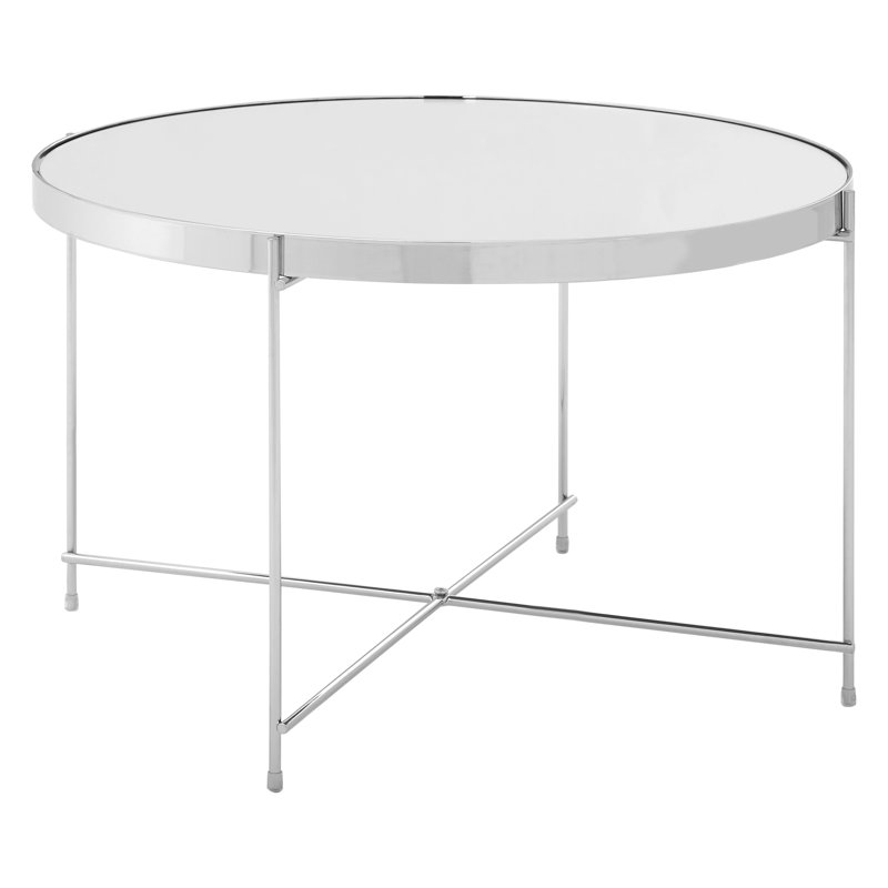 Ladson End Table, Chrome, Silver Mirrored