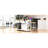 Large Rolling Kitchen Island With Drop Leaf, Power Outlet, Internal Storage Racks, 5 Open Side Racks, 2 Drawers, An Adjustable Shelf-1805793441