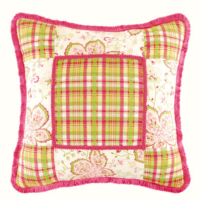 Colonial Williamsburg Plaid Center Pieced Throw Pillow