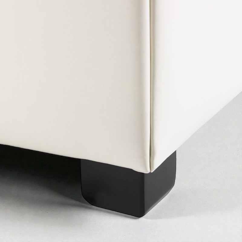 Table basse avec repose-pieds carré de 34 po, Beige