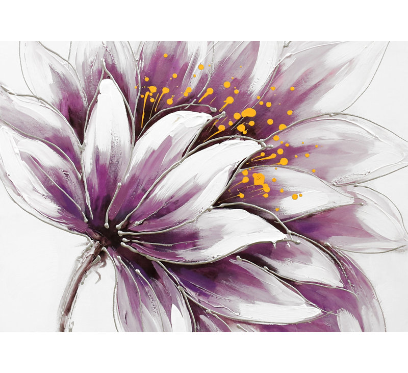 Toile fleur mauve | Art floral floral pour la maison