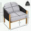 Fauteuil club d'extérieur en bois avec coussin-1028582228