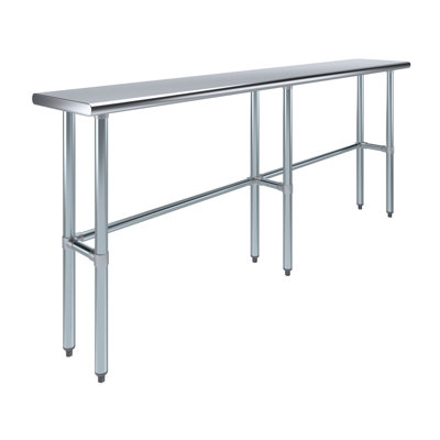 Express KitchQuip 18-Gauge Stainless Steel Open Base Work Table with Adjustable Cross Brace, NSF