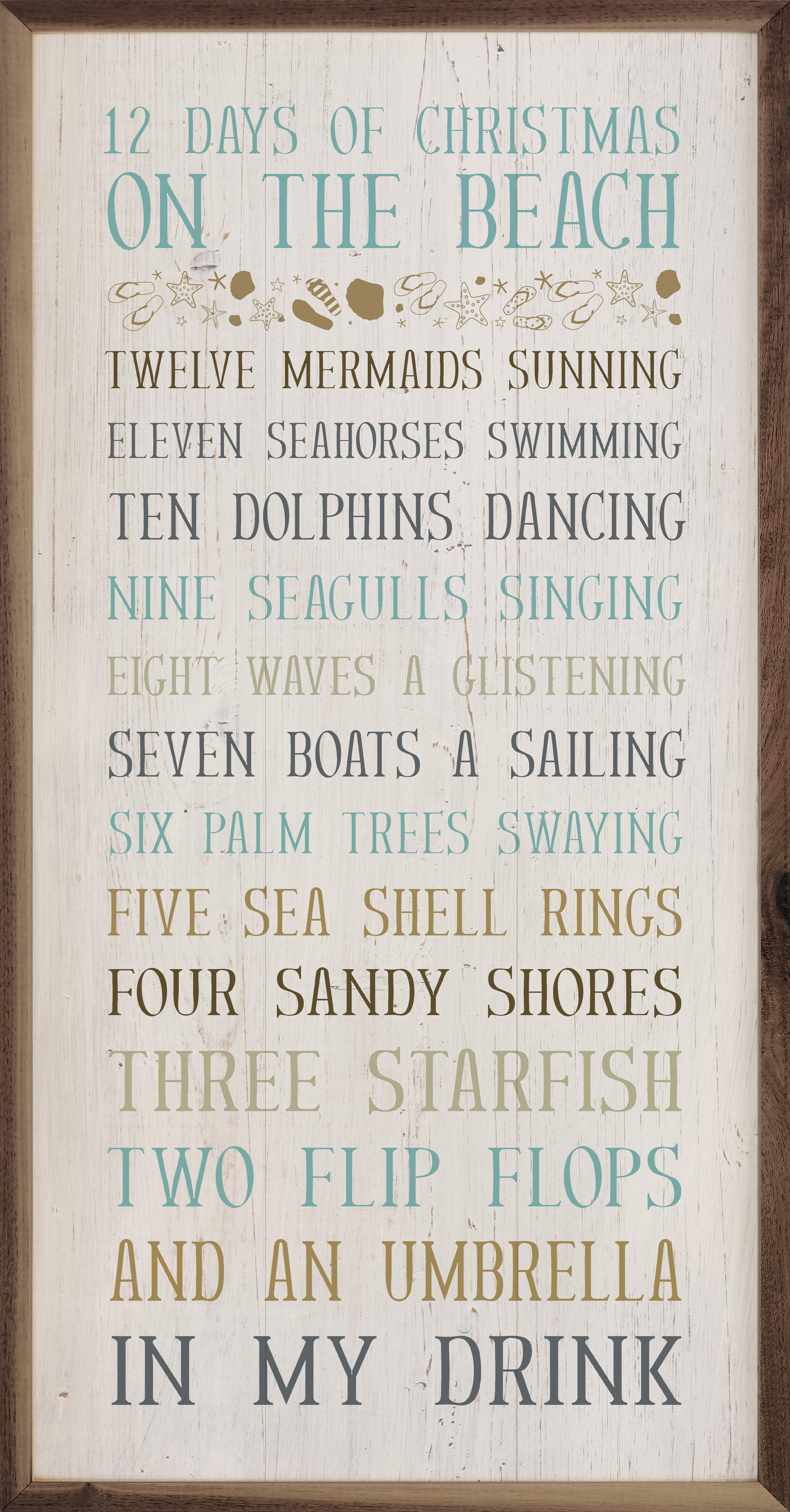 Twelve Days of Christmas Beach Seas and Greetings Napkins