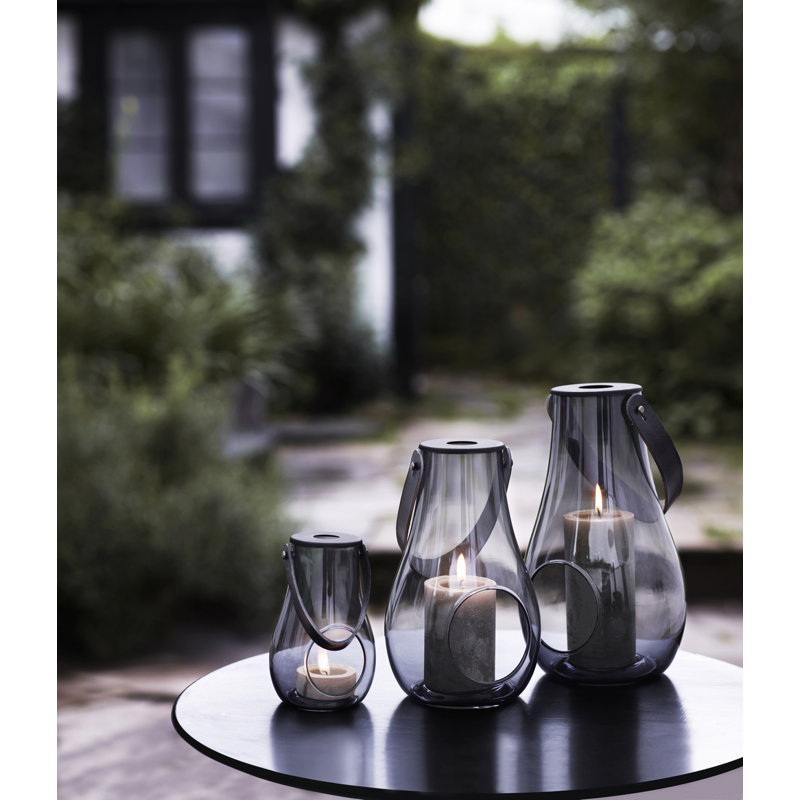 Lantern, Gray, 9.8" H x 6.1" W x 6.1" D