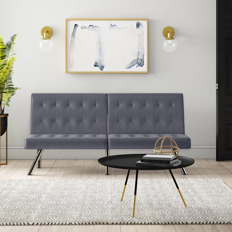 Canapé-lit sans accoudoirs de 68 po Borland, Polyester gris