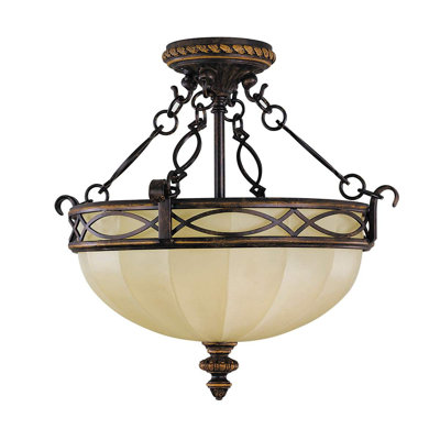 Pritzker Glass Semi Flush Mount