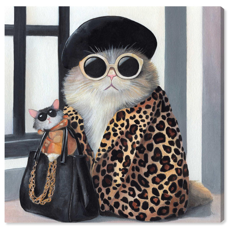 «Cat Couture Canvas» par Art Remedy, H 12 po x l 12 po x P 1,5 po, Toile tendue