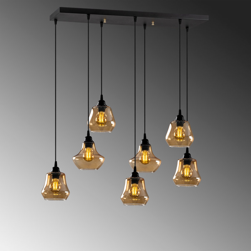 Luminaire suspendu géométrique pour îlot de cuisine 7 lumières Preciado