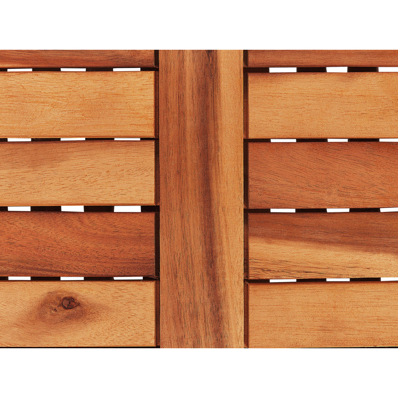 Union Rustic Honeoye 130cm W 400L Water Resistant Acacia Solid Wood Deck Box, Dark Wood