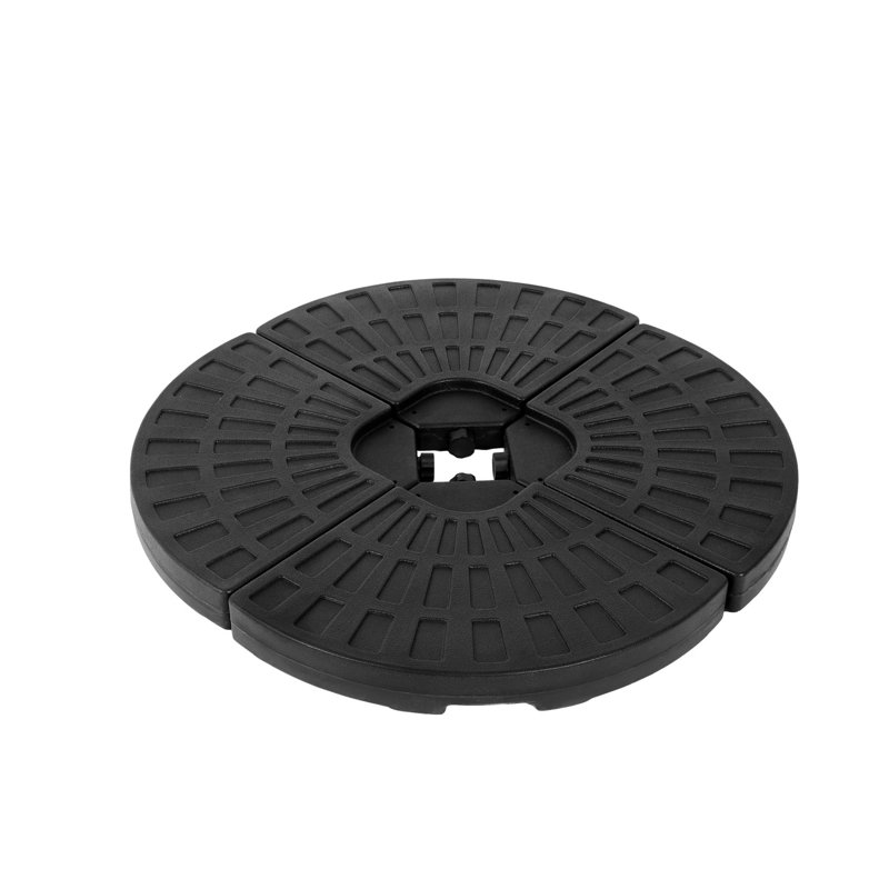 Base de parasol - Stable 4, Remplir de sable / eau, 4 Stable, Eau / sable, Plastique noir