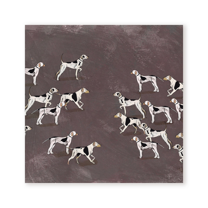 Nature Inspired Modern Ensemble: Sleek Hound Soirée, 16" H x 16" W, Wrapped Canvas, Does Not Apply