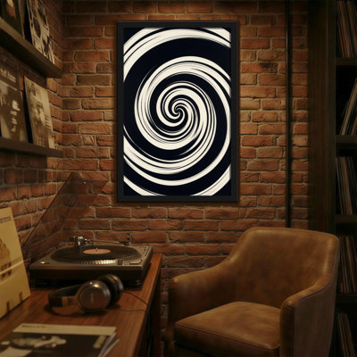 Motif abstrait en spirale noir et blanc