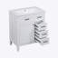 Meuble-lavabo 30 po avec lavabo, armoire de salle de bain blanche avec tiroirs, structure solide et panneau de fibres à densité moyenne (ancien numéro de référence: N725S999222K)