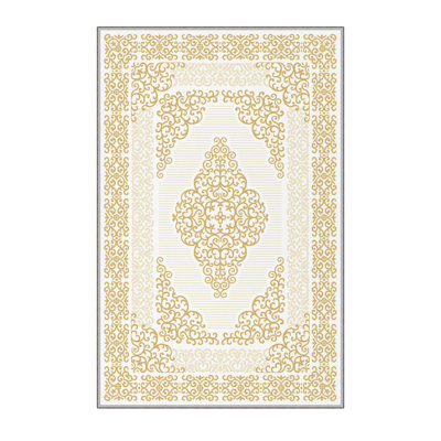 Stylish Woven Carpet (3.9 x 4.0 ft), 100% Polyester, Pile Height: 0.3 in | Antibacterial & Non-Slip Underside, 3D Digital Printing | Machine Washable, Perfect for Home Décor, Living Room & Bedroom Use