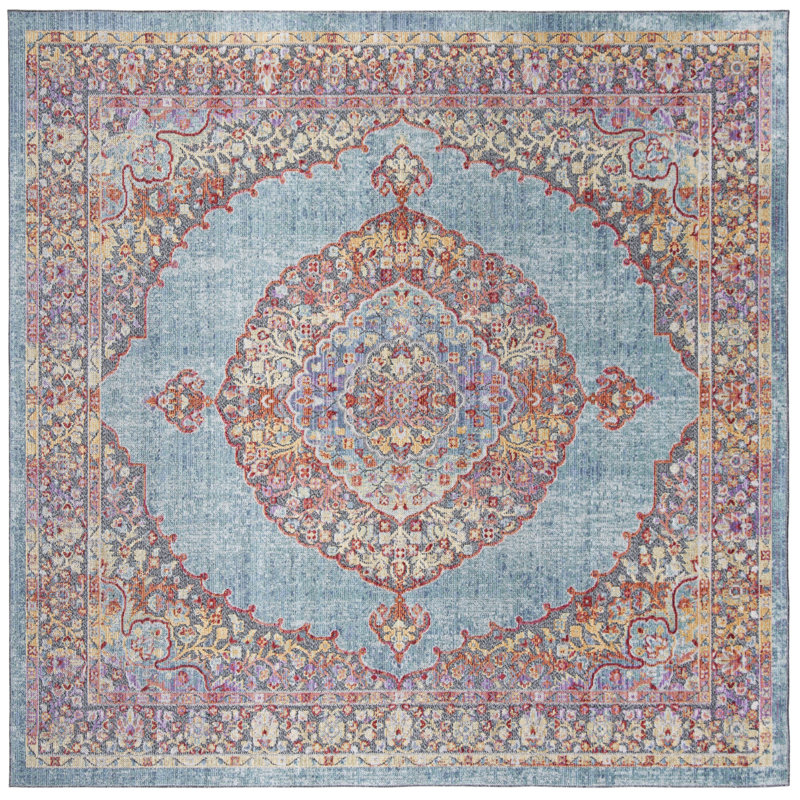 Younes Provance Performance Oriental Rug, Square 6'7"