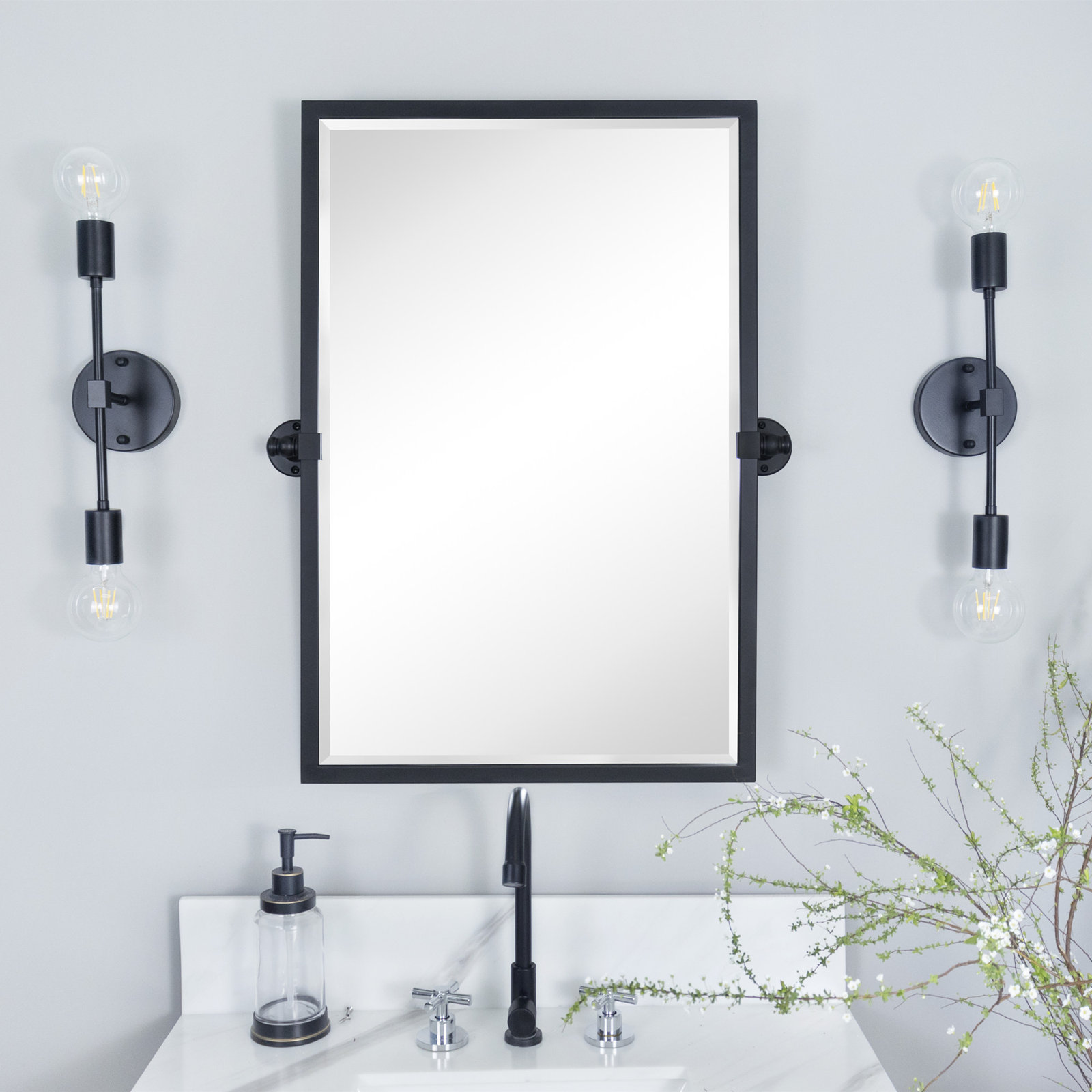 Mirror, 30" x 20", Matte Black