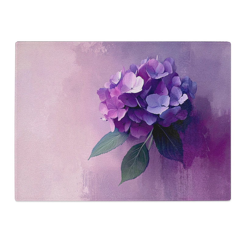 Hydrangea Portrait Flower  Glass Chopping Board