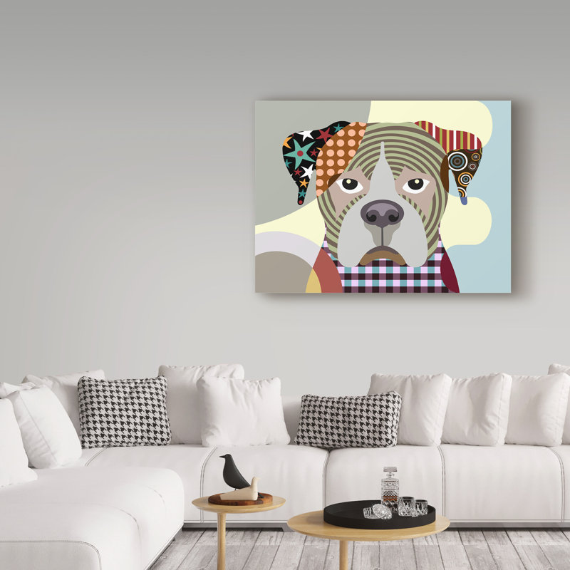 Buckey Boxer Dog par Buckey - impression sur toile tendue, H 14 po x l 19 po x P 2 po