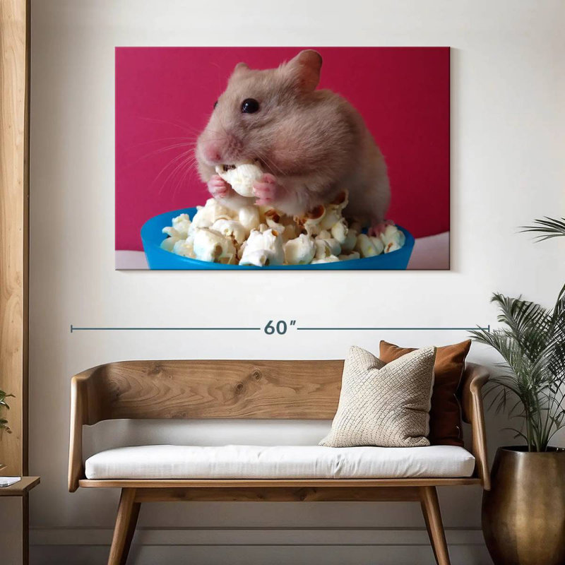 Ketti Hamster Eating Popcorn, 32" H x 48" W
