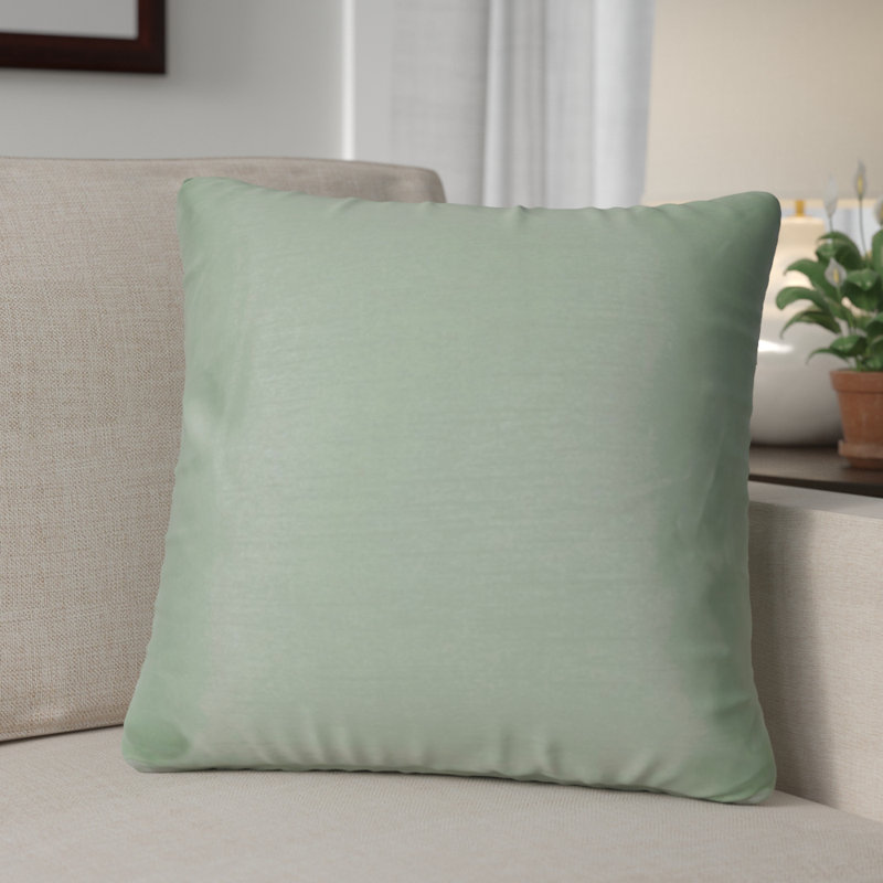 Faux Silk Throw Pillow, Light Blue, 18" x 18", Square