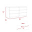 Commode double 6 tiroirs Tronx, chambre à coucher, blanc-2004216877