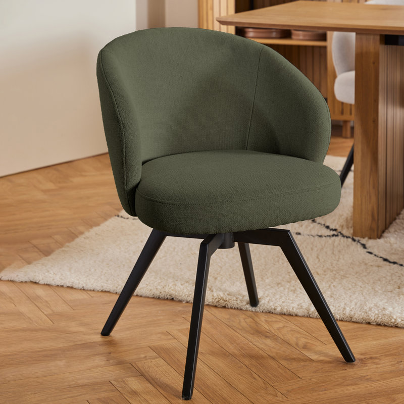 Darlene Dining Chair with Armrest and Swivel Function, Green