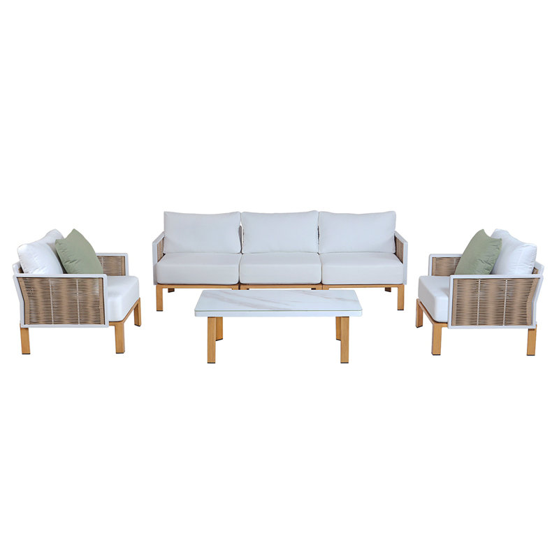 Vine 4-Piece Conversation Set In White