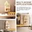 Décoration murale avec art 3D, DEL réglables, plantes simulées, vase en verre, statue de lapin, conception de bricolage, éclairage télécommandé, pour les salons modernes, couloir et pièce 3 couleurs