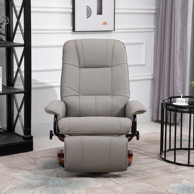Aricely 30.75" Wide Faux Leather Swivel Recliner