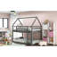 Lit simple superposé simple au-dessus de simple, lit maison avec échelle, gris-1603676170